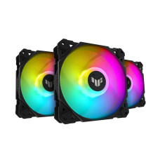 ASUS TUF Gaming TF120 ARGB Chassis Fan 3 Pack 3Pin Customizable LEDs, Advanced Fluid Dynamic Bearing, 120mm PWM Control, Anti-Vibration Pads, Double-Layer LED Array for Computer Case & Liquid Radiator